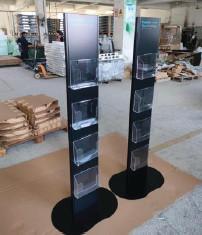 Adjustable Shelves 4 Tier Sticker Display Stand For Vendors 4 Sided Sticker Holder