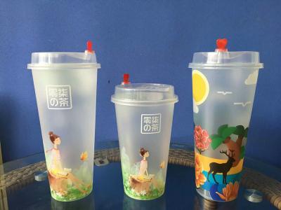 Promotional Printed Plastic Stadium Cups for  Red Coffee / Drinking / Beer