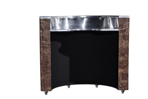 Full Handwork Aluminium Sheet Vintage Leather Counter High End Bar Furniture