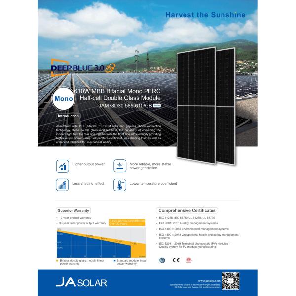 N-Type TOPCon Technology Monocrystalline Module with Double Glass and Bifacial Design
