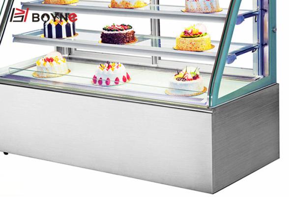 O refrigerador de vidro da mostra do bolo da bancada, exposição da loja da forma do arco do bolo 2Layer opõe-se