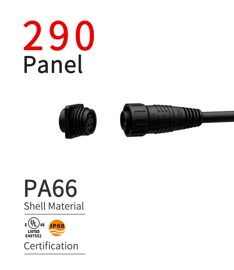 UL HYFD аттестовал 300V соединитель держателя панели нейлона PA66 водоустойчивый