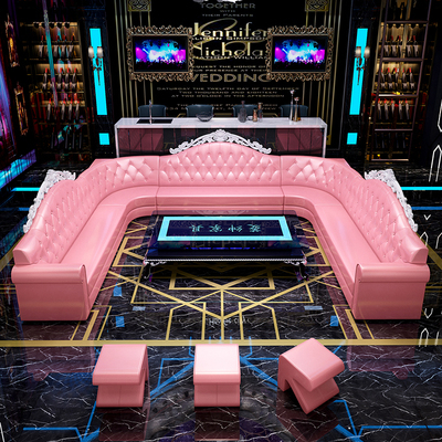 Customized Bar or Club Lounge Sofa for Nightclub Sofa Engineering Solid Wood Disco Sofa Furniture