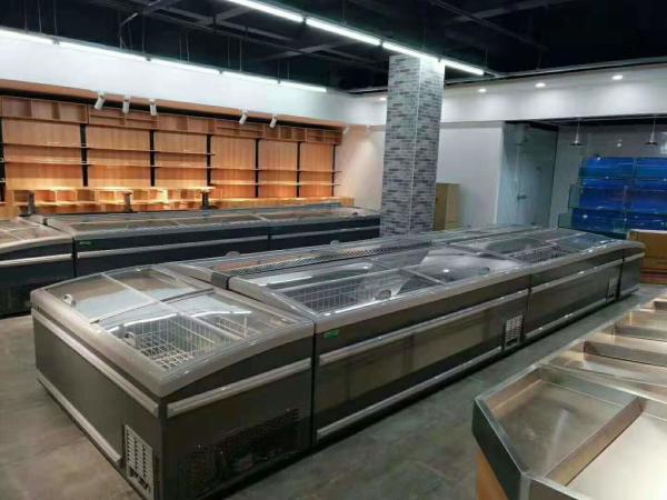 Frigorífico comercial de cor branca Frigorífico de caixa com porta lateral para supermercado