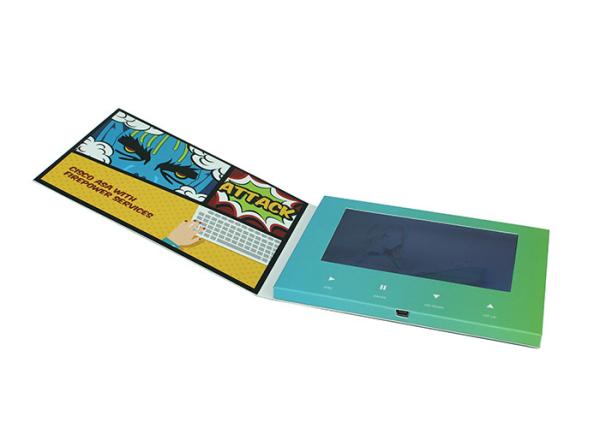 One Button Control LCD Video Brochure , 7 Inch LCD Video Business Card Durable