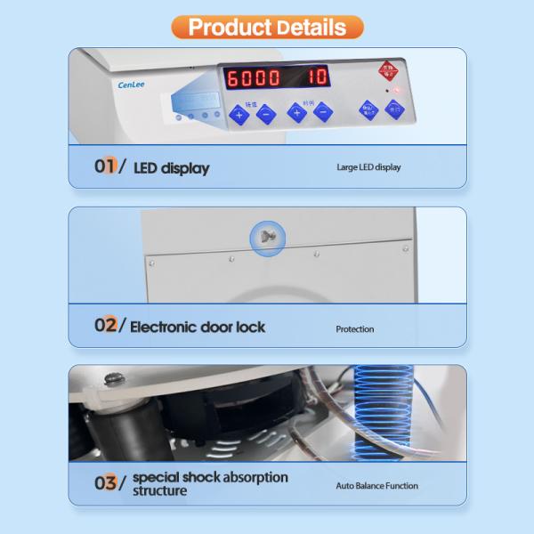 Centrifugeuse de laboratoire à banc Centrifugeuse avec rotor d'angle de 15 ml 50 ml
