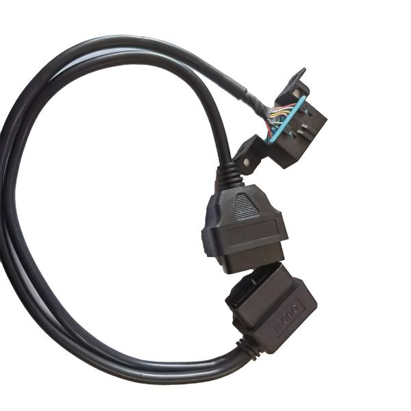 Car Extension Obd2 Interface Cable , Male to Dual Female Obd Port Cable