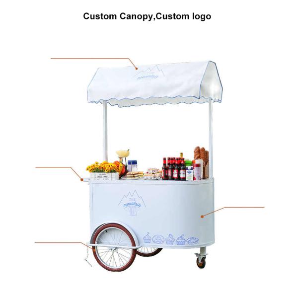 Hand Push Coffee Tricycle  New Design Bike Cart for Mobile Barista