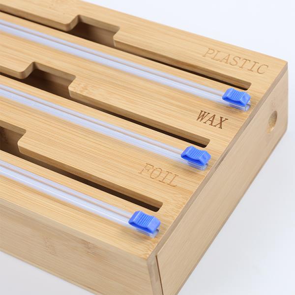 Многофункциональный прямоугольный бамбуковый пластиковый оберток диспенсер на стенке для вашей кухни