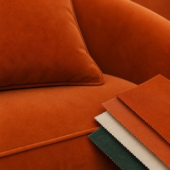 Sculptural Curved 2-Seater Sofa in Burnt Orange Upholstery SF-010