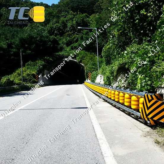 Roadway Safety EVA Buckets Rolling Guardrail Barrier For Highway