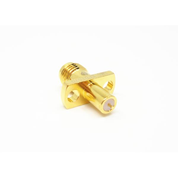 SMA RF Connector 2 Holes Flange Mount Female 500 Cycles Durability