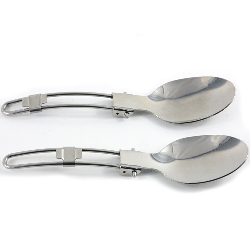 Stainless Steel Camping Dinnerware Set with Silver Cutlery Fork and Spoon Included