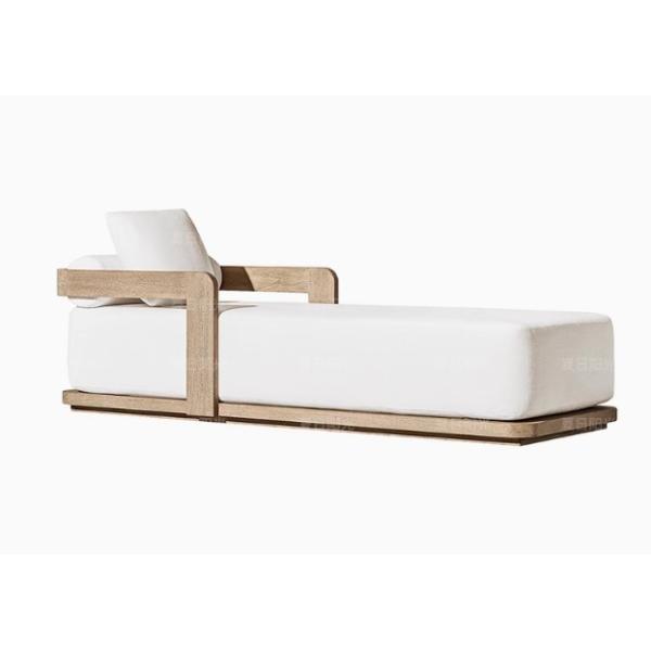 Outdoor Garden Sun Lounger Teak Wood Modern Style Hotel Pool  Lounge Chair And Bed