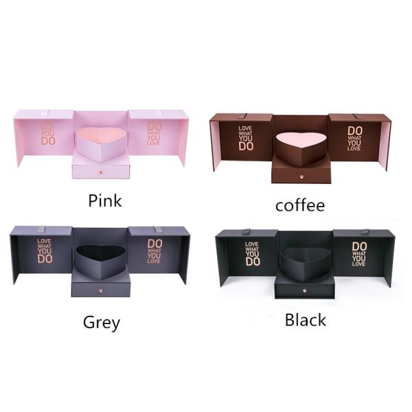 Big Cube Flowers Gift Box With Heart Shape Box And Drawer Box