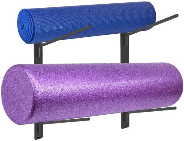 Montador de parede Yoga Mat Espuma Roller Toalha Rack Pendente Yoga Correa Gancho