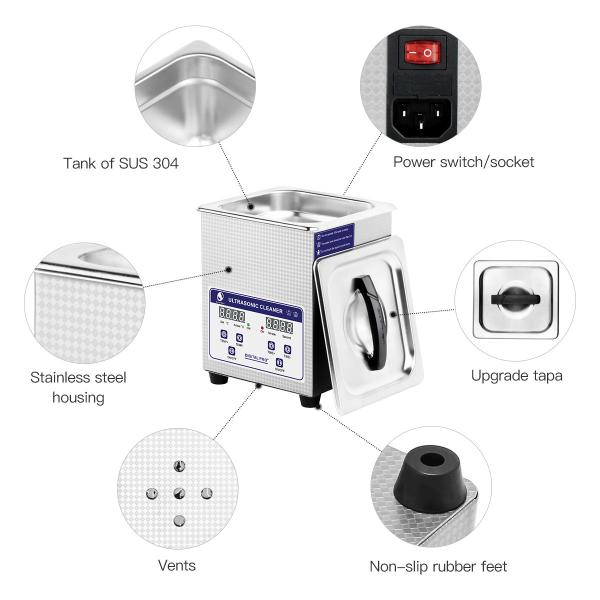 Líquido de limpeza ultrassônico dos Skymen de aço inoxidável do tanque 2000ml 220v