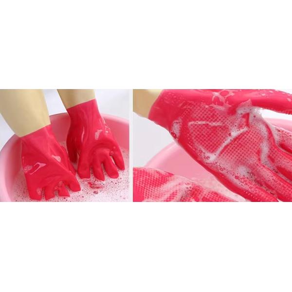 Résistance chimique bicolore industrielle du gant 30-32CM de latex jaune rouge