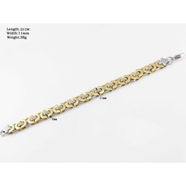 Two-tone stainless steel necklace, Men Bangle Fashion Jewelry Two Tone Stainless Steel Charm Bracelet