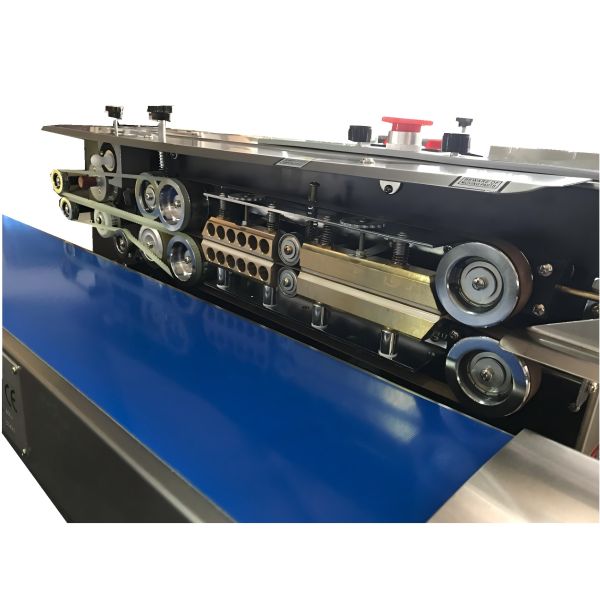 Hipac Vertical Continuous Band Sealer Food Tea Coffee Popcorn Heat Pouch Plastic Bag Aluminum Bag Sealer Sealing Machine