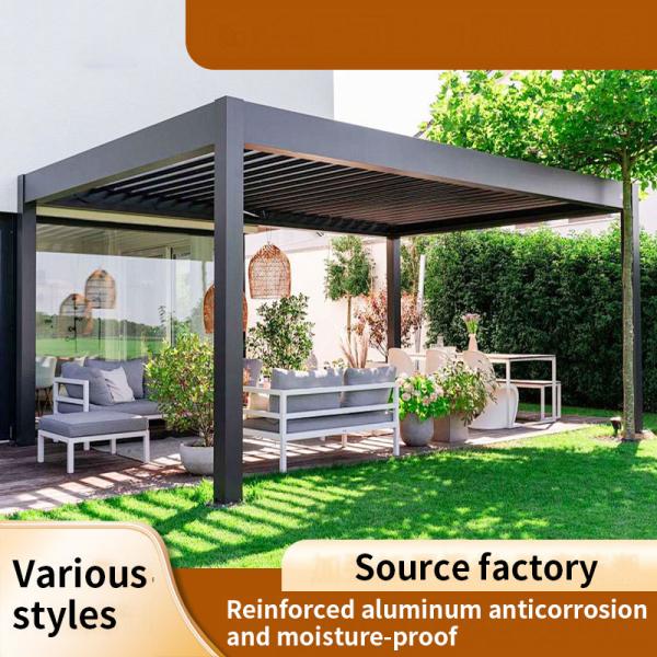 Courtyard Outdoor Flipped Louver Arbor Garden Villa High-Grade Awning Electric Aluminum Alloy Pavilion