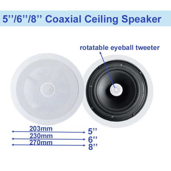 5 Inch Coaxial Speaker 20W Economic Ceiling Speaker Flush Mount