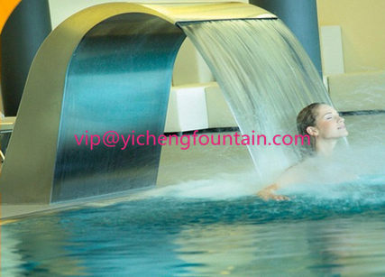 SS304 Swimming Pool Accessories Waterfall Water Curtain With / Without LED Lighting
