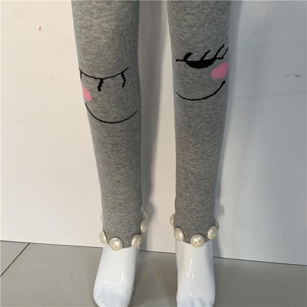 Cartoon Pattern Knitted Girls' Tights for School and Outdoor Activities