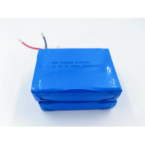 14.8V 2100mAh 4S1P Lithium Polymer Battery Pack for Detector with 500 Cycle Life
