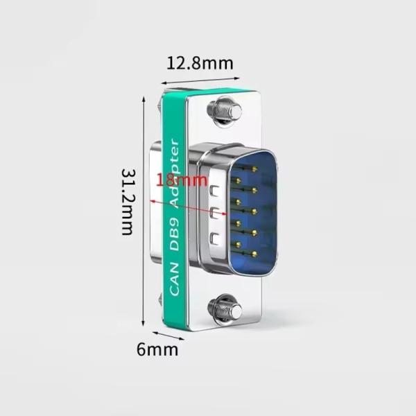 DB9 Male to Female Plug CAN Bus Conversion Serial Port Built-in 120 ohm Terminal Resistance 1