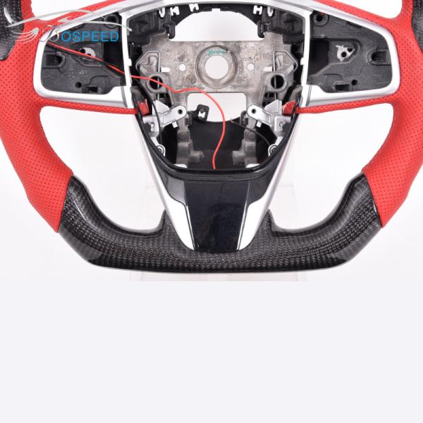OEM Fashion LED Honda Civic Si Steering Wheel Red Leather 350mm
