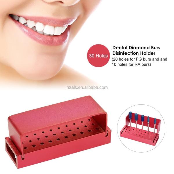 Custom Orthodontic Accessory 24 Holes Dental Burs Holder With Silicone Block