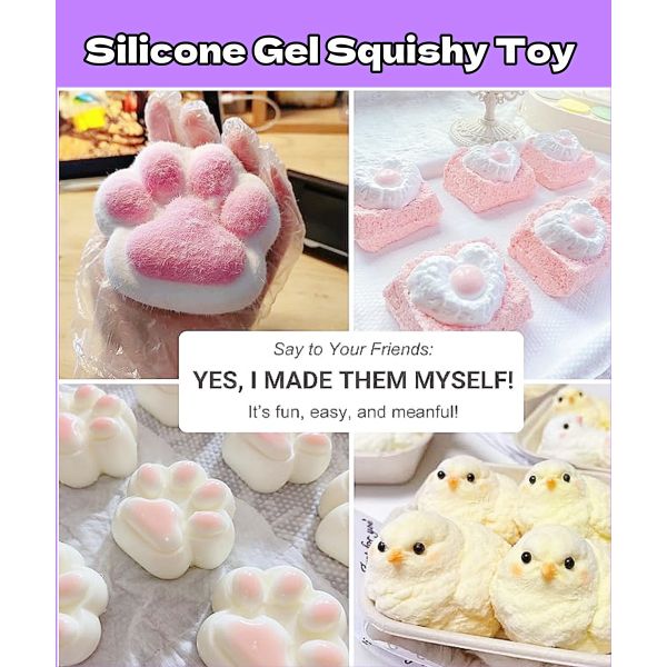 Odorless Squishy Silicone Gel Rubber Liquid Heat Cured Customized