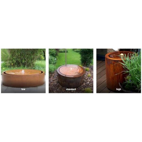 100cm Outdoor Metal Garden Water Fountain Corten Steel Round Water Table