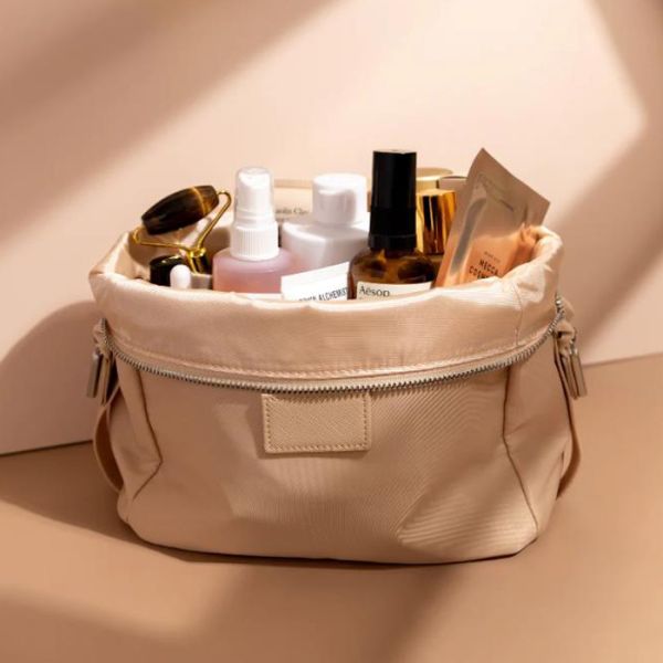 Fashion Waterproof Leather Cosmetic Cases Luxury Leather Toiletry Bag Custom Logo