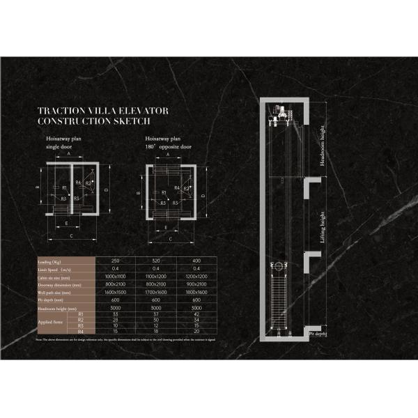 Небольшой тип лифт тракции нержавеющей стали подъема виллы монарха дома частный строя