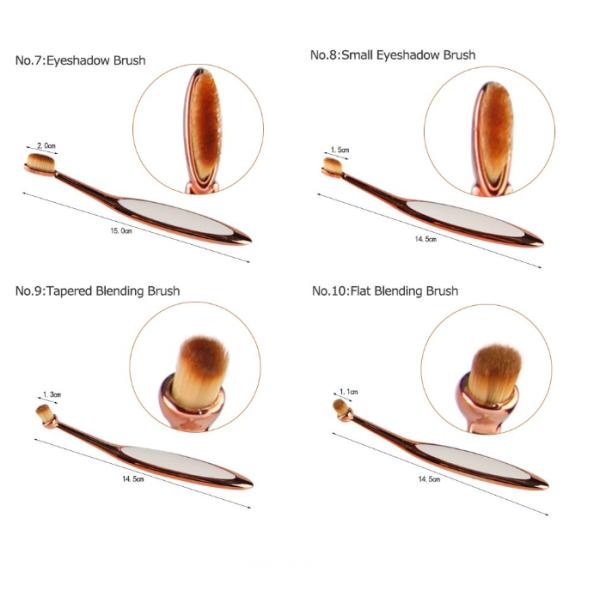 Toothbrush Shaped Full Makeup Brush Set Plastic Handle For Foundation Makeup