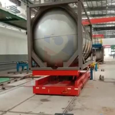 12T Steel Frame Rail Transfer Cart , Low Voltage Heavy Load Transfer Trolley