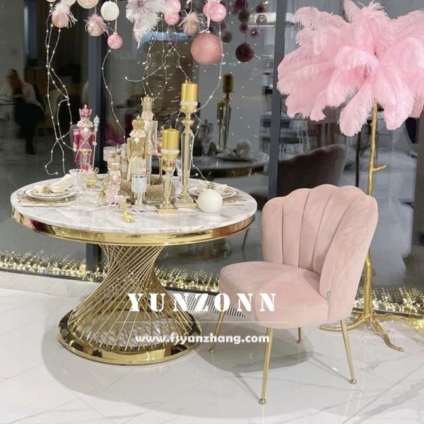 Dinning Chairs Contemporary Upholstered Velvet Dining Chairs Backrest Dining Chairs With Golden Legs
