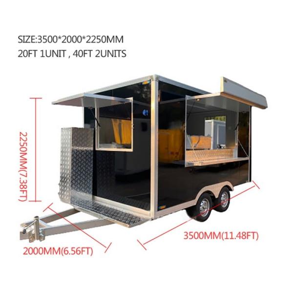 Garment Shops Used Square Food Trailer Kiosk Truck with Top Sale Ice Cream Machine
