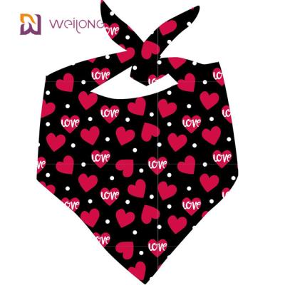 Valentines Day Pet Bandana Double Cotton Triangle Scarf Pet Holiday Bib Set