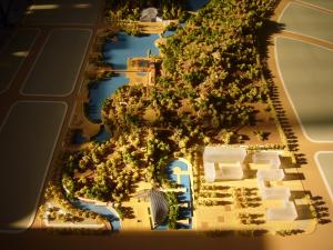 Architectural Model of Modern Urban Masterplan with High-Density Buildings,