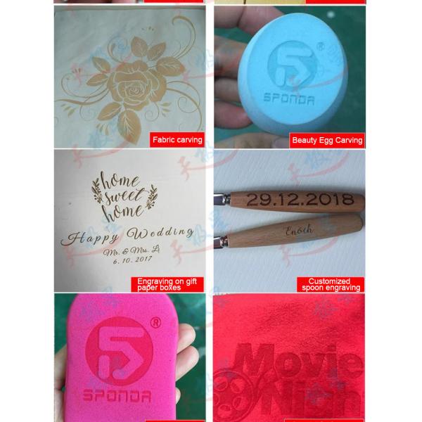 Máquina de grabado con láser de CO2 de refrigeración por aire y agua para tejidos de cuero acrílico QR Code LOGO