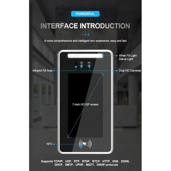 Стойка распознавания лиц системы доступа двери распознавания лиц HTTP MQTT IMX307 24000pcs