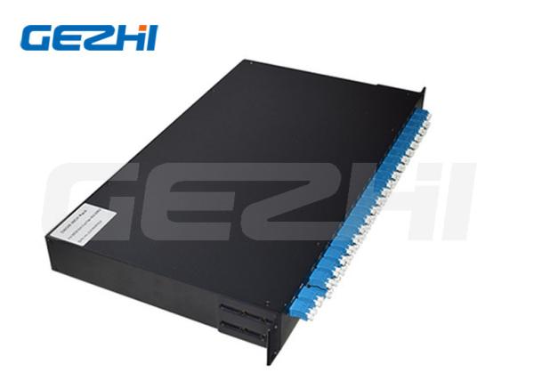 1U Rack Mount Dwdm Mux Demux Module 40CH AAWG Single / Dual Fiber LC / UPC Connector