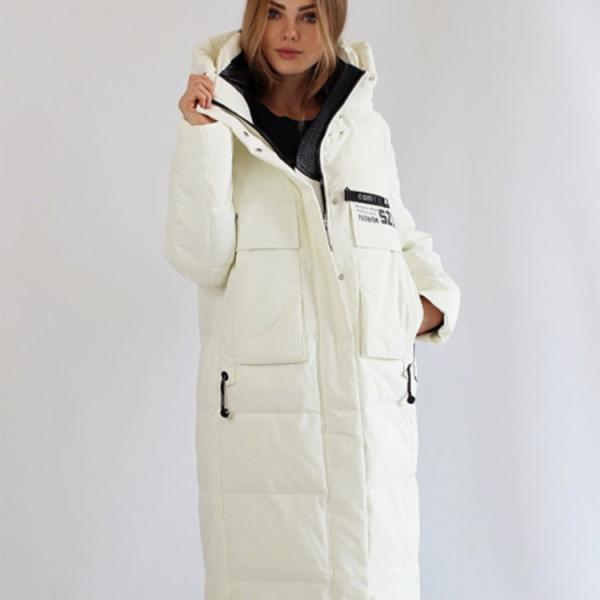 FODARLLOY European size long hooded winter warm velvet coat women's cotton-padded jacket