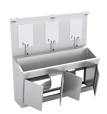 Управлением воды датчика педали колена ноги нержавеющей стали YANING медицинские ультракрасным хирургические Scrub раковина для клиники OT больницы