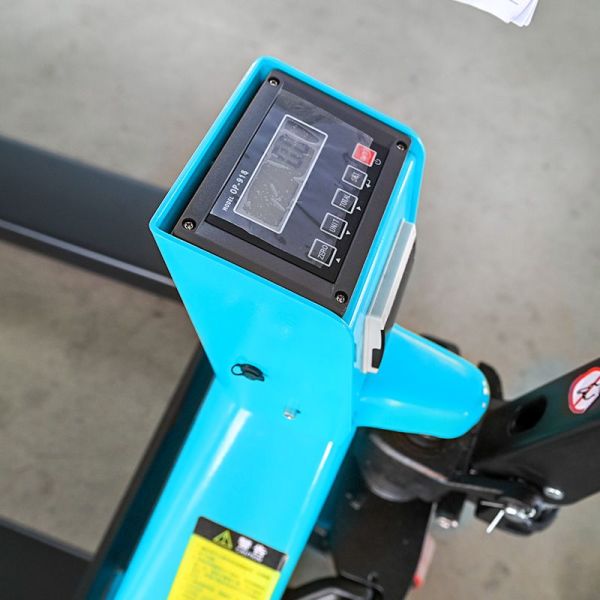 Blue Manual Hand Pallet Truck with Printer and 2500kg Load Capacity