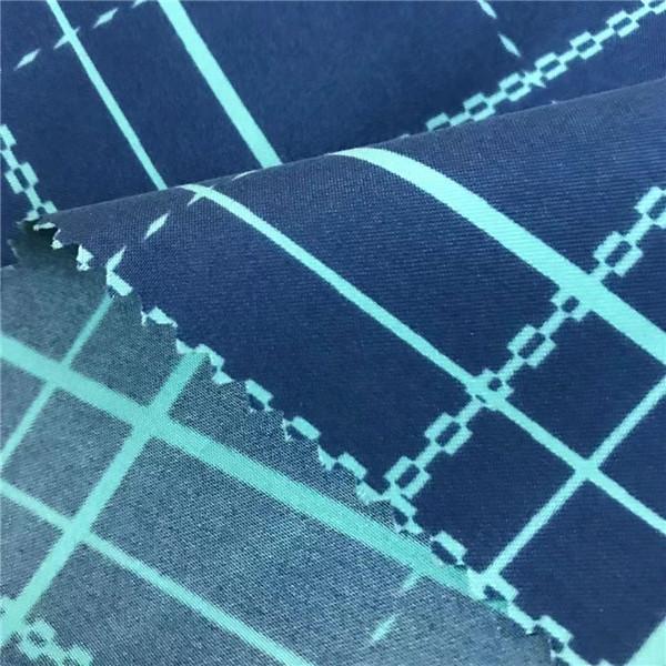 Blue Printed Microfiber Fabric 75DX200D 145gsm 150cm 100 Percent Polyester Fabric