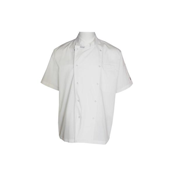 240 GSM 100% Cotton Chef Uniform Half Sleeve Coat White Wrinkle Free Anti Stain